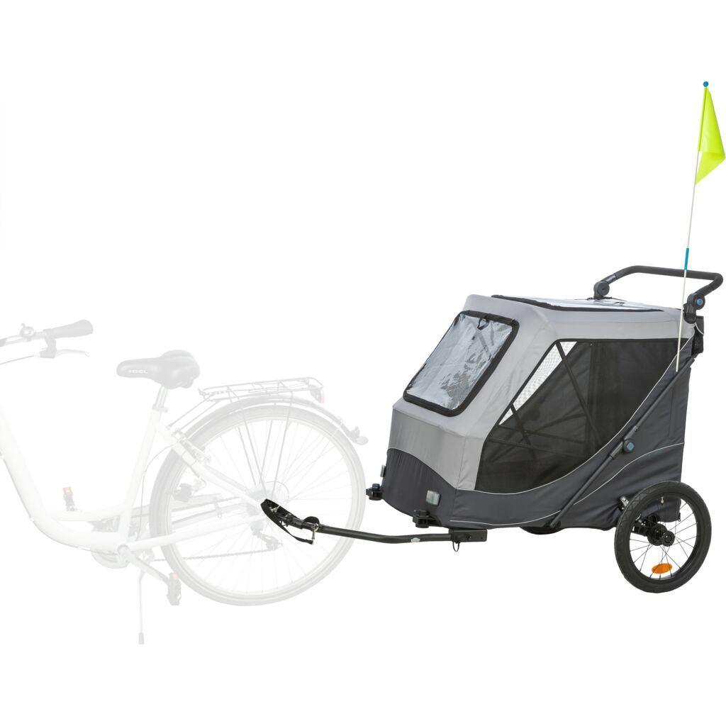 Trixie Bicycle trailer for dogs, can be folded up quickly – XL: 87.5 × 97 × 93/150 cm, grey