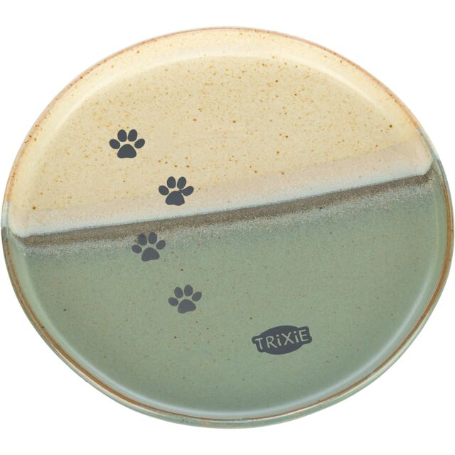 Trixie Ceramic Bowl & Plate with Paws - Bowl & Plate