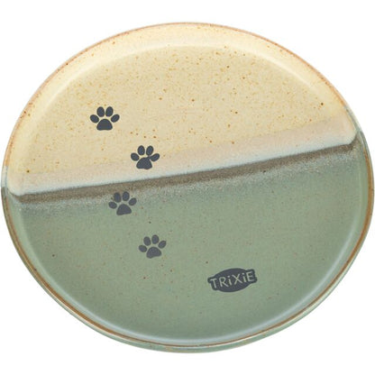 Trixie Ceramic Bowl & Plate with Paws - Bowl & Plate