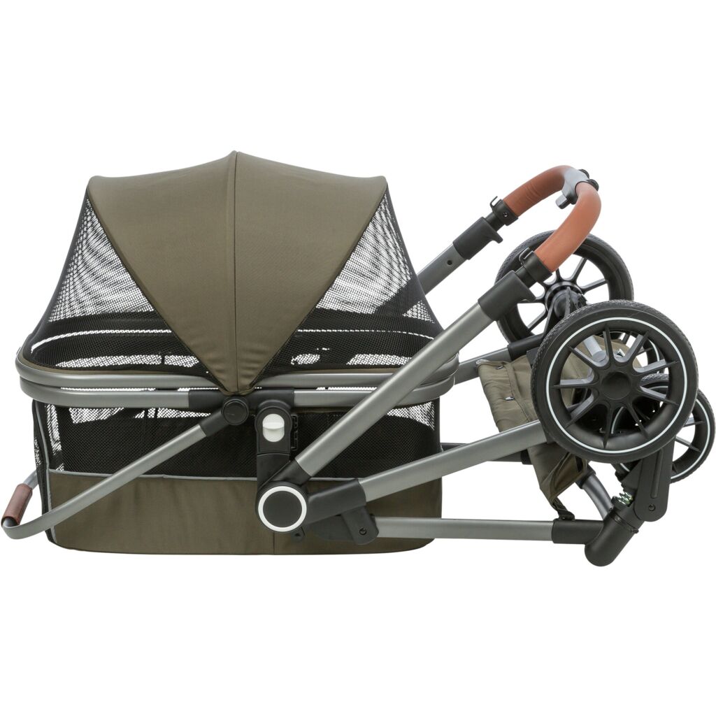 Trixie Dog stroller for dogs up to 22 kg, with a removable basket and rain cover – 56 × 101 × 100 cm, 7.5 kg, olive green – image 6