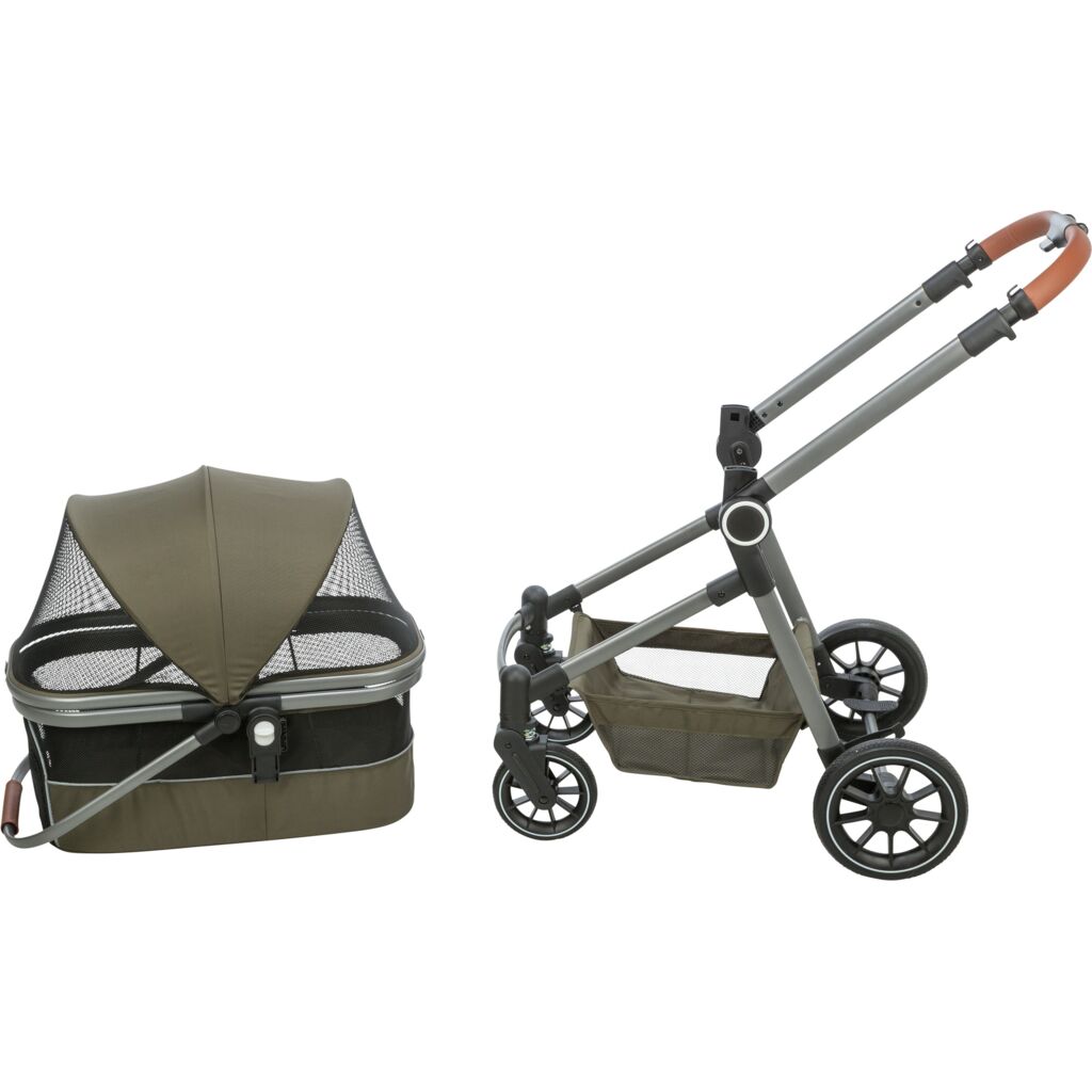 Trixie Dog stroller for dogs up to 22 kg, with a removable basket and rain cover – 56 × 101 × 100 cm, 7.5 kg, olive green – image 7
