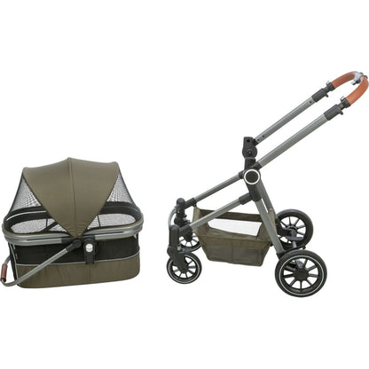 Trixie Dog stroller for dogs up to 22 kg, with a removable basket and rain cover – 56 × 101 × 100 cm, 7.5 kg, olive green – image 7