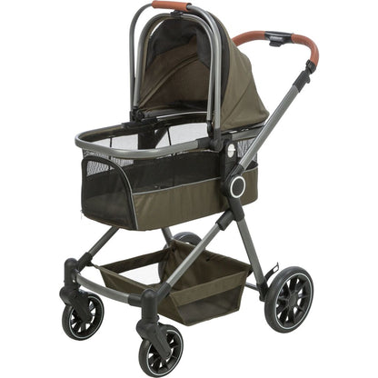 Trixie Dog stroller for dogs up to 22 kg, with a removable basket and rain cover – 56 × 101 × 100 cm, 7.5 kg, olive green – image 3