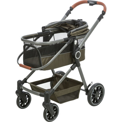 Trixie Dog stroller for dogs up to 22 kg, with a removable basket and rain cover – 56 × 101 × 100 cm, 7.5 kg, olive green – image 4