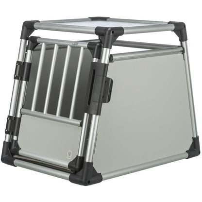 Trixie Transport Box, Aluminium – M: 53 × 61 × 74 cm, light grey/silver