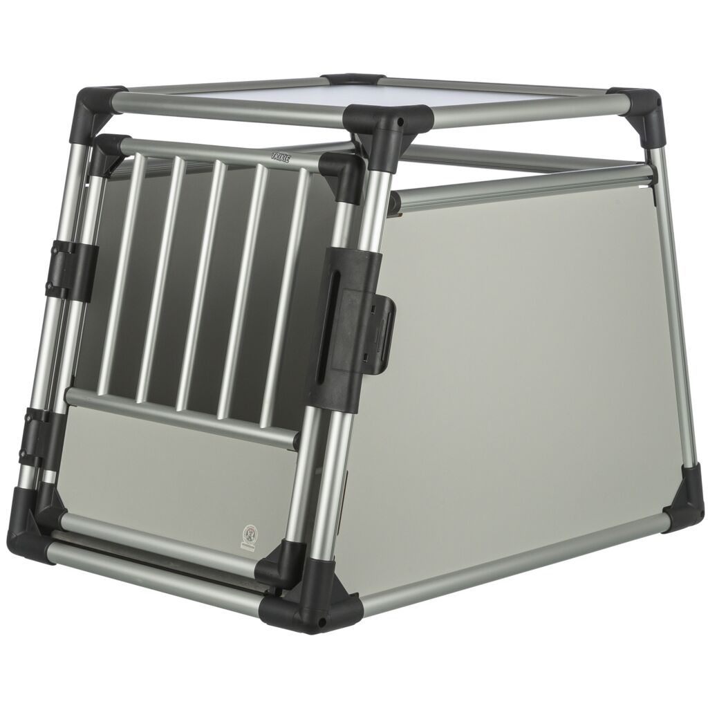 Trixie Transport Box, Aluminium – M–L: 60 × 65 × 86 cm, light grey/silver