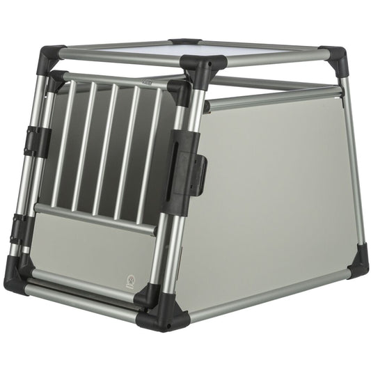 Trixie Transport Box, Aluminium – M–L: 60 × 65 × 86 cm, light grey/silver