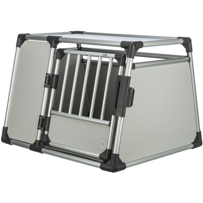 Trixie Transport Box, Aluminium – L: 90 × 64 × 78 cm, light grey/silver