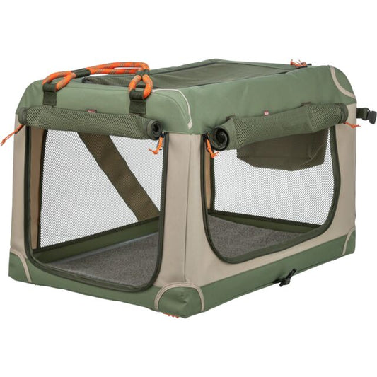 Trixie Comfy Foldable Dog Box with Removable Exterior Pocket and Mesh Fabric - 47.5 × 44.5 × 70 cm
