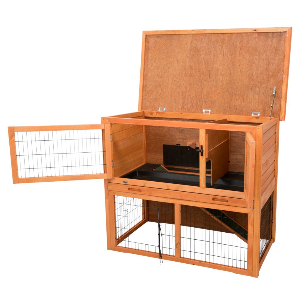 Trixie Small Animal Hutch with Enclosure – 116 × 97 × 63 cm, brown – image 3