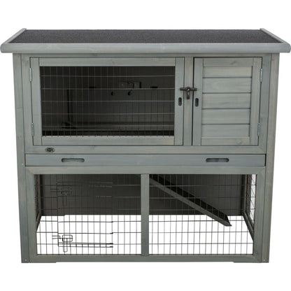 Trixie Small Animal Hutch with Enclosure – 116 × 97 × 63 cm, grey – image 2
