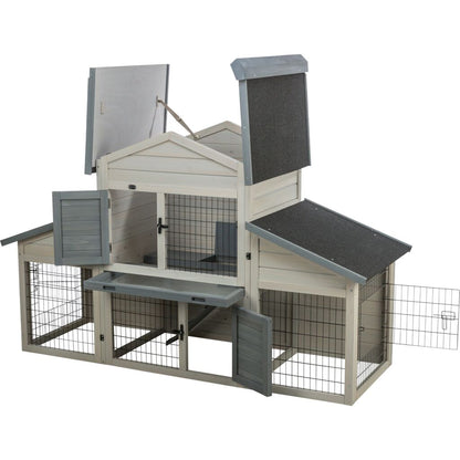 Trixie Small Animal Hutch with Enclosure – 175 × 110 × 70 cm, grey – image 5