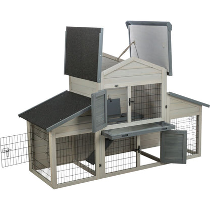 Trixie Small Animal Hutch with Enclosure – 175 × 110 × 70 cm, grey – image 6