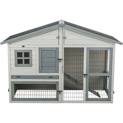 Trixie Small Animal Hutch with Enclosure – 168 × 115 × 75 cm, grey – image 2