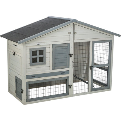 Trixie Small Animal Hutch with Enclosure – 168 × 115 × 75 cm, grey – image 3