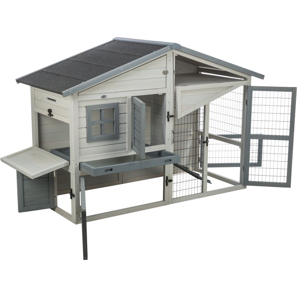 Trixie Small Animal Hutch with Enclosure – 168 × 115 × 75 cm, grey – image 5