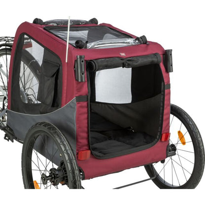 Trixie Bicycle trailer for dogs - 12814 M  63 × 68 × 75/137 cm up to: 22 kg  10 kg black/red Internal dimensions: 43 × 45 × 73 cm
