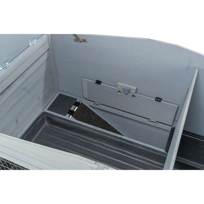 Trixie Small Animal Hutch with Enclosure – 124 × 102 × 78 cm, grey – image 4