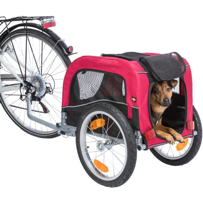 Trixie Bicycle trailer for dogs - 12780 S  56 × 64 × 61/125 cm up to: 15 kg 9.5 kg grey/red Internal dimensions: 36 × 34 × 57 cm