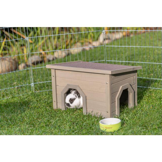 Trixie Wooden Small Animal Home - Measurements: 50 × 30 × 37 cm Colour: grey-green