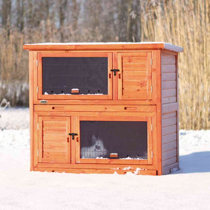 Trixie Small Animal Hutch with Insulation – 116 × 113 × 65 cm, brown – image 3
