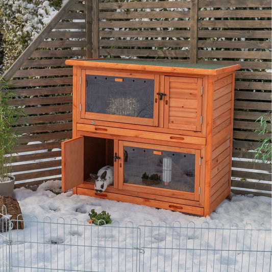 Trixie Small Animal Hutch with Insulation – 116 × 113 × 65 cm, brown