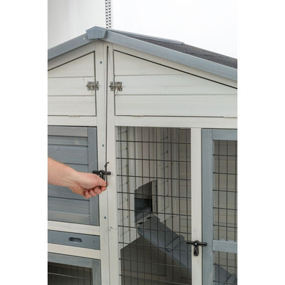 Trixie Small Animal Hutch with Enclosure – 168 × 115 × 75 cm, grey – image 8