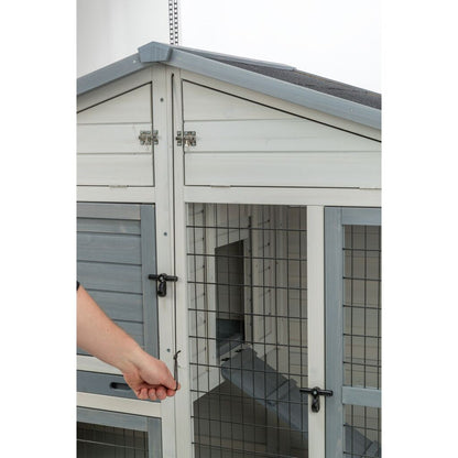 Trixie Small Animal Hutch with Enclosure – 168 × 115 × 75 cm, grey – image 7