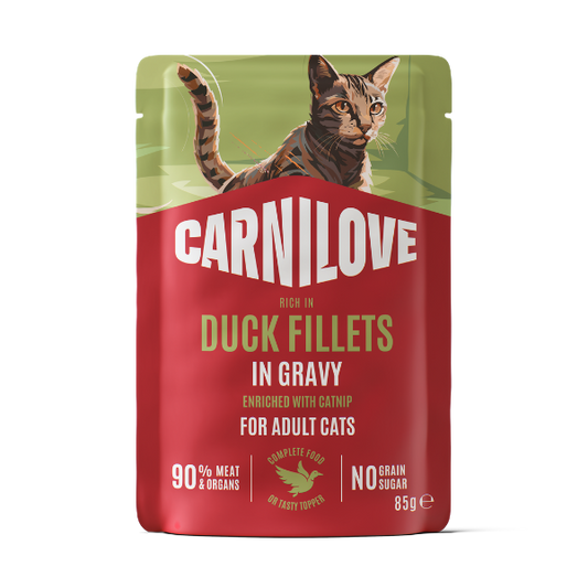 Carnilove Gravy Duck with Catnip Cat Pouch 85g - 24x85g