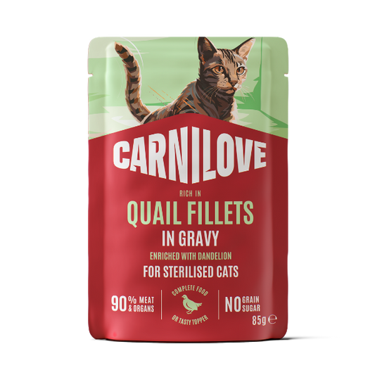 Carnilove Gravy Quail with Dandelion Cat Pouch 85g - 24x85g