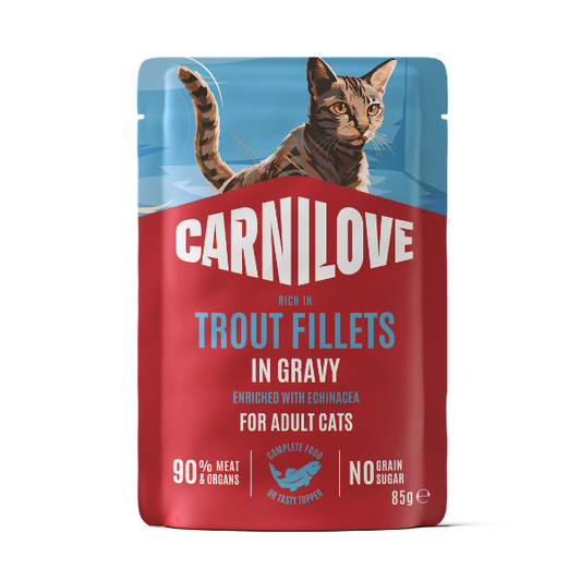 Carnilove Gravy Trout with Echinacea Cat Pouch 85g - 24x85g
