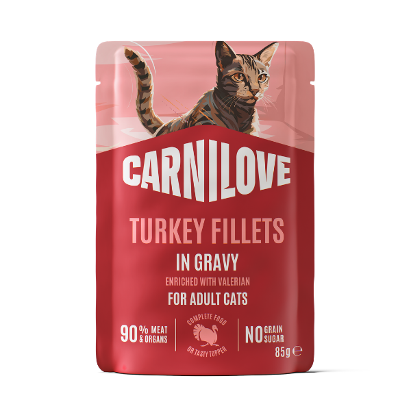 Carnilove Gravy Turkey with Valerian Cat Pouch 85g - 24x85g