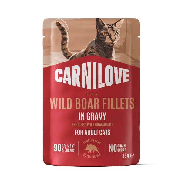 Carnilove Gravy Wild Boar with Chamomile Cat Pouch 85g - 24x85g
