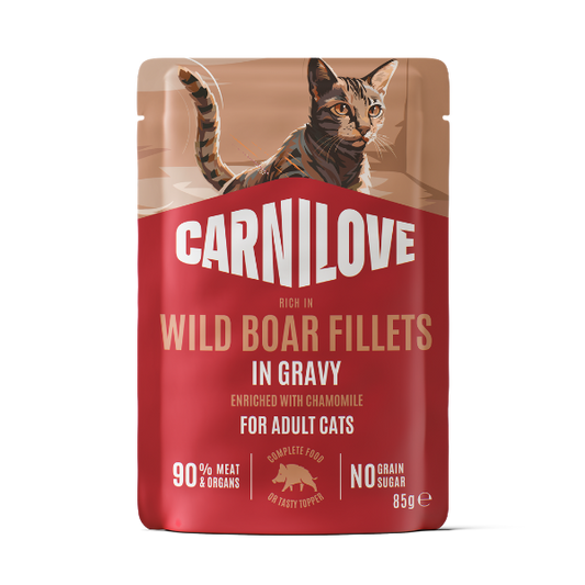 Carnilove Gravy Wild Boar with Chamomile Cat Pouch 85g - 24x85g