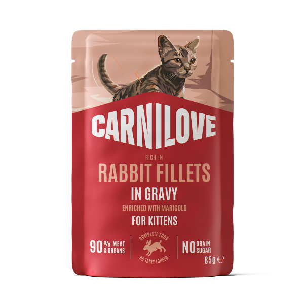 Carnilove Gravy Rabbit with Marigold Kitten Pouch 85g - 24x85g