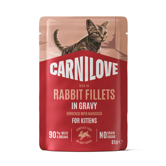 Carnilove Gravy Rabbit with Marigold Kitten Pouch 85g - 24x85g
