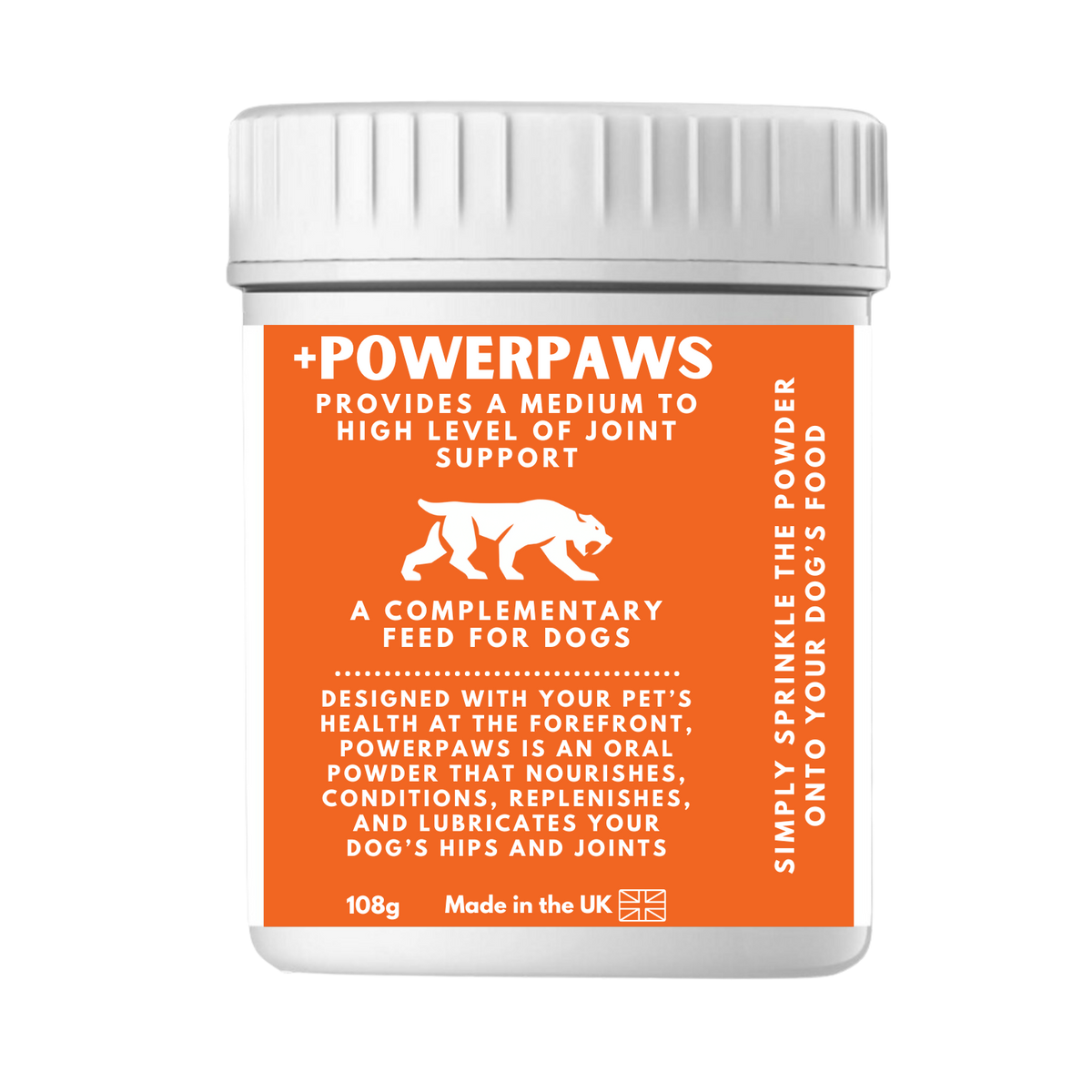 Sabre Pet Food Powerpaws Premium Dog Hip And Joint Supplement – 108g - North East Pet Shop