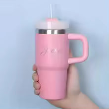 Personalised Pet Parent Travel Tumbler with Straw – 400ml Stainless Steel Cup - Black / Name Only