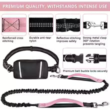 Hands Free Dog Walking Lead - rose-red