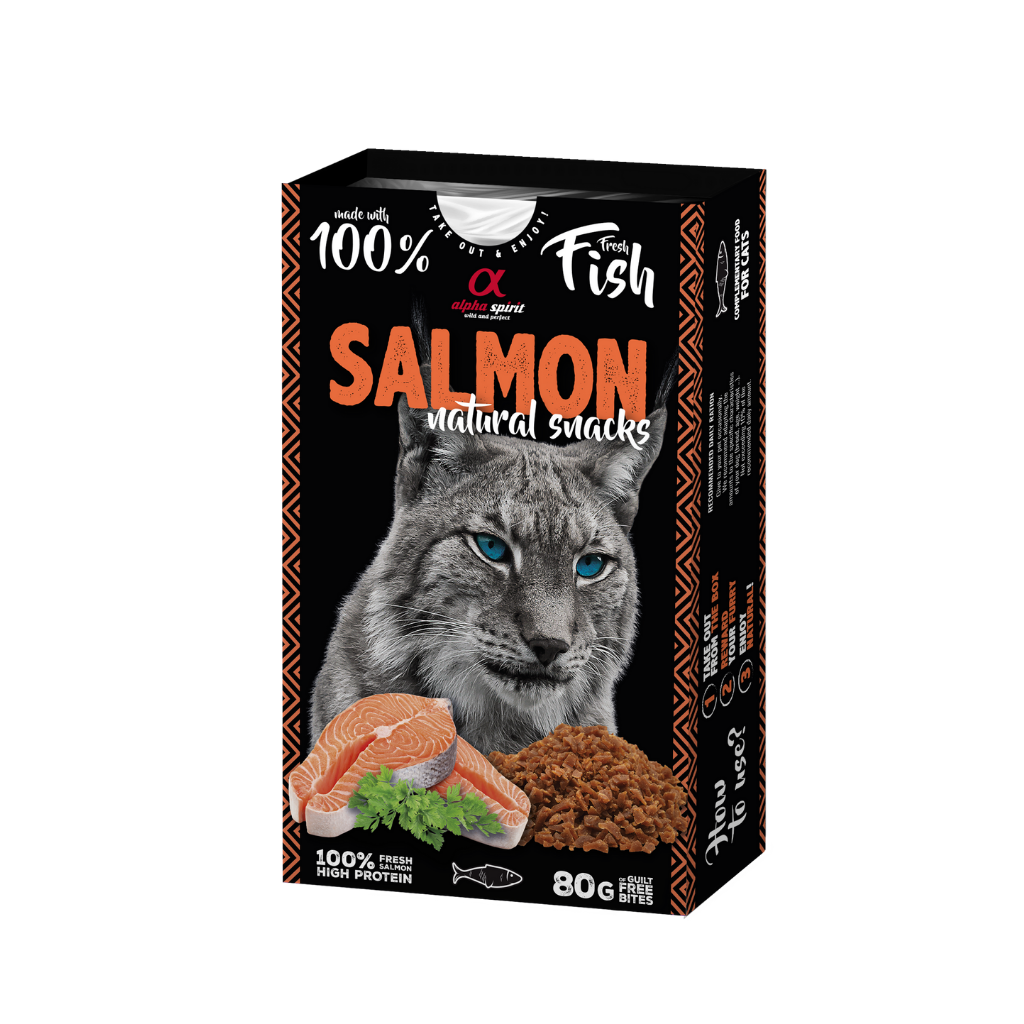 Alpha Spirit Salmon Natural Cat Treats (80g) - North East Pet Shop