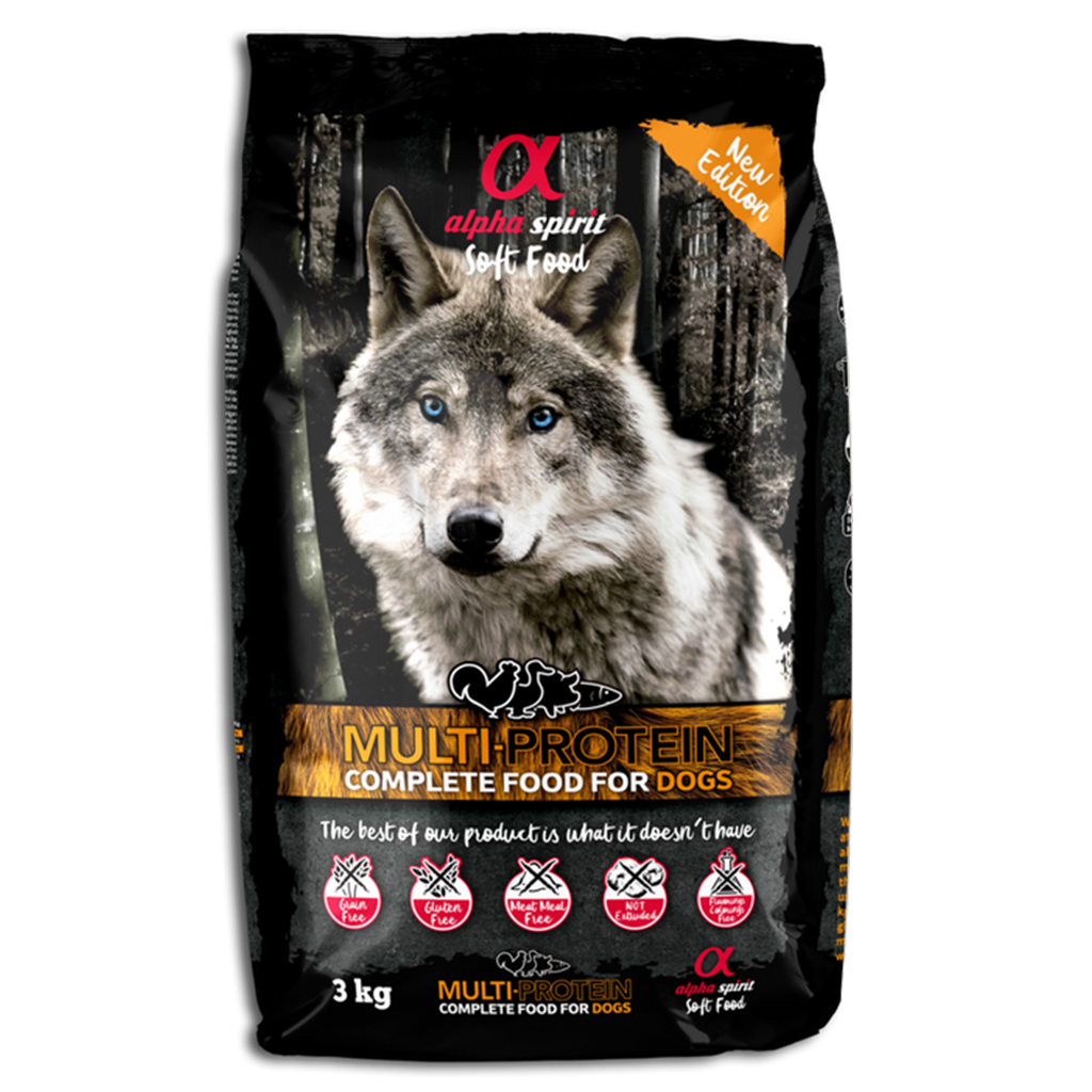 Alpha Spirit Semi-moist Multiprotein Complete Dog Food in Bag 3kg - North East Pet Shop
