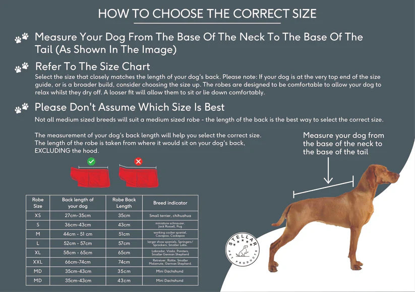 Stellar Luxury Drying Robes for Dogs - MD 43cm / Chilli