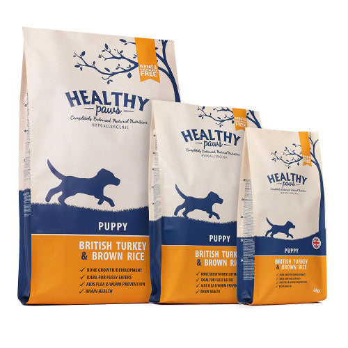 Healthy Paws British Turkey & Brown Rice Puppy 2KG