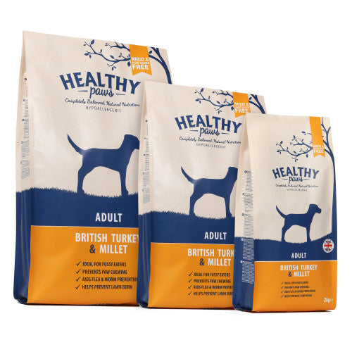 Healthy Paws British Turkey & Millet Adult 2KG