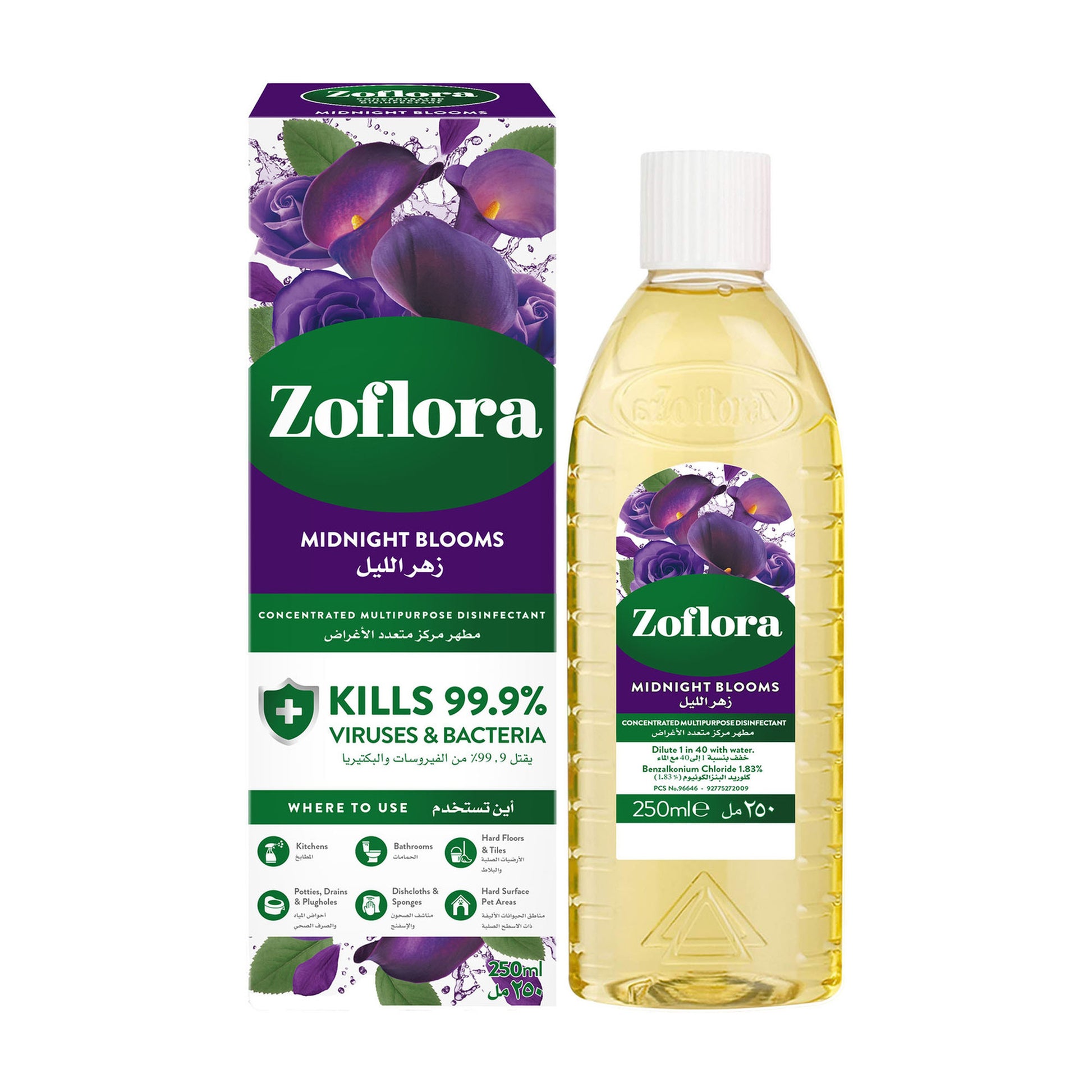 Zoflora Midnight Blooms Concentrated Disinfectant – 250ml
