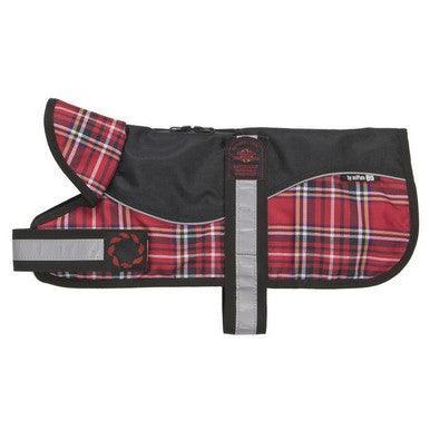aniMate Reflective Black/Red Tartan Padded Harness Coat (36cm), 14" - North East Pet Shop Animate