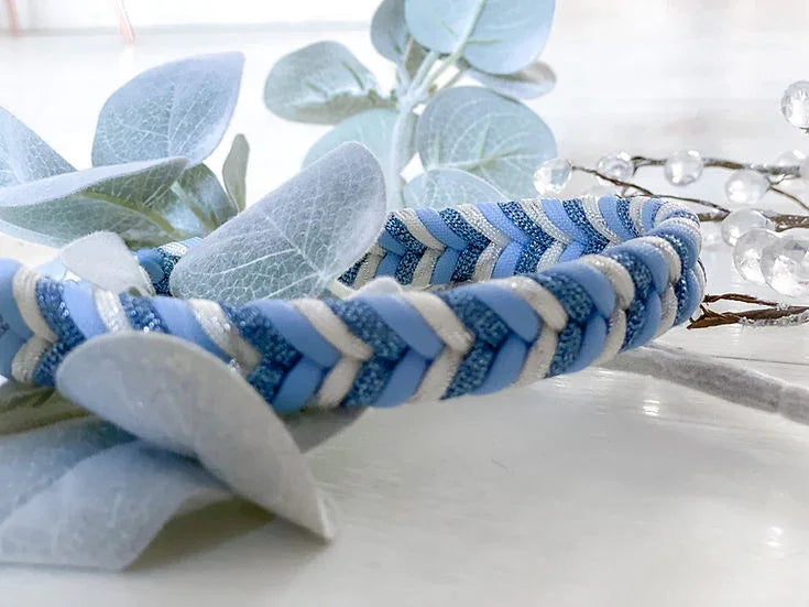 Let it snow Braided Collar - Handmade Paracord Dog Collar - Small 9-12" / Nickel / Normal Clasp