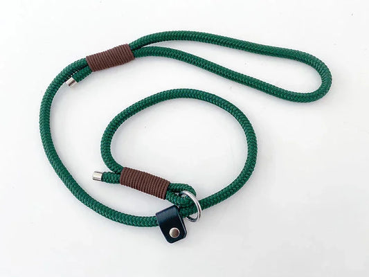 Slip Rope Lead - Handmade Paracord Dog Lead - 3ft / Nickel / Yes