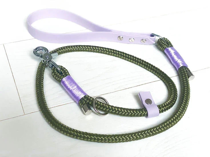 Clip and Slip Lead- Handmade Paracord Dog Lead - 3ft / Nickel / Yes