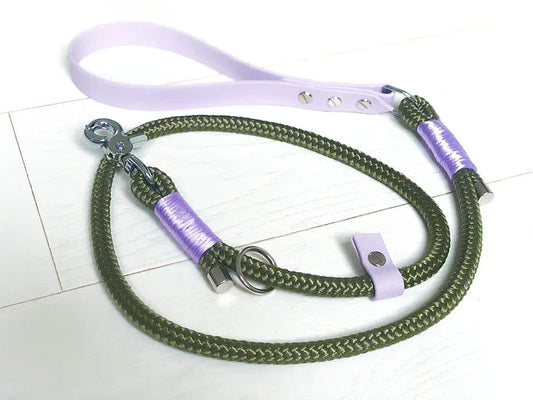 Clip and Slip Lead- Handmade Paracord Dog Lead - 3ft / Nickel / Yes